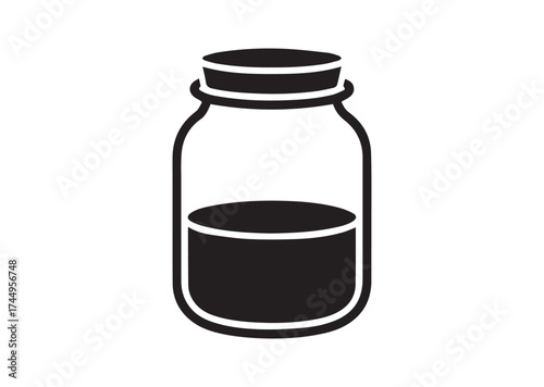 Empty glass jar icon, Empty glass jar solid vector design