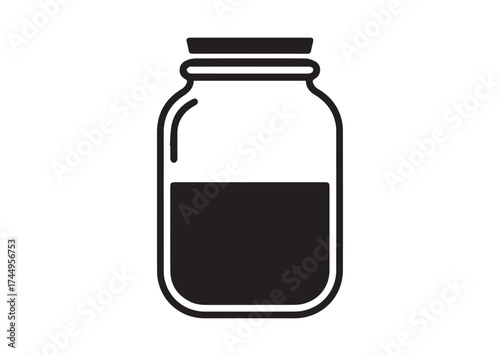 Empty glass jar icon, Empty glass jar solid vector design