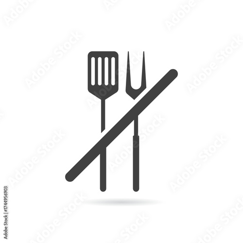 Vector Isolated No Spatula and Fork Icon