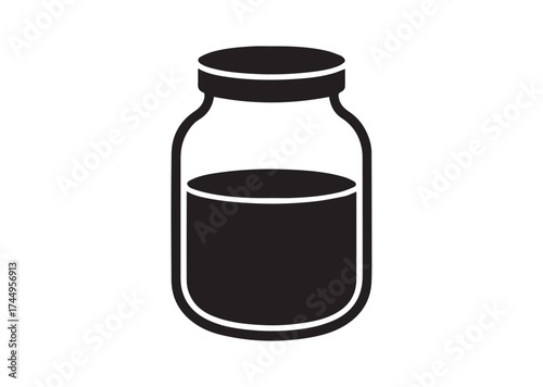 Empty glass jar icon, Empty glass jar solid vector design
