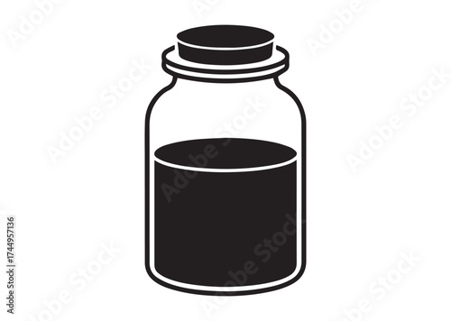 Empty glass jar icon, Empty glass jar solid vector design