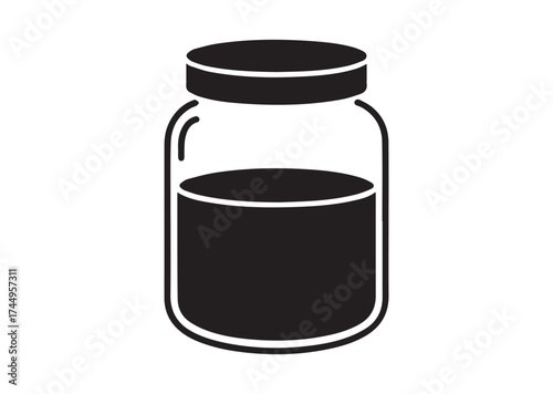 Empty glass jar icon, Empty glass jar solid vector design