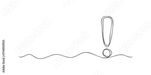 Exclamation Mark Symbol with Wavy Line
