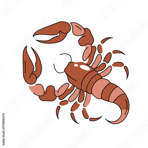 Scorpio zodiac sign. Vector astrology icon or constellation symbol for horoscope diagram or mystic charts. Starry cycle water element. Birth astrological tradition. Celestial fate prediction. Cosmic.