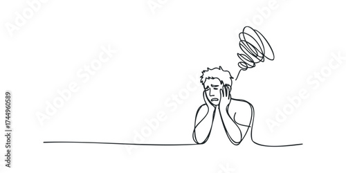 Man with hands on face showing distress and confused thoughts