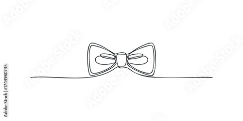 Continuous line drawing of a bow tie