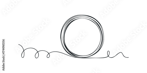 Hand drawn scribble circle line art