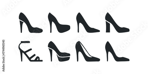 Collection of Various High Heel Shoe Silhouettes