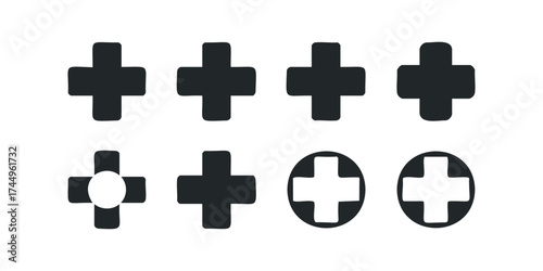 Collection of Cross Icons and Variations