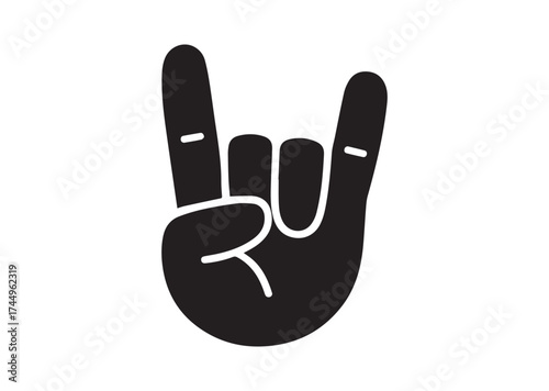 Rock gesture icon, Rock gesture solid vector design