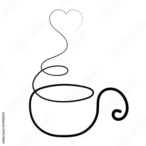 Coffee Cup with Heart Shape...