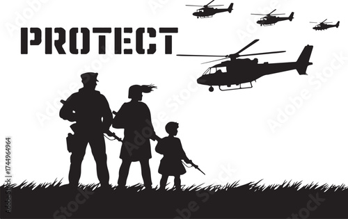 Soldier protects family from air assault danger