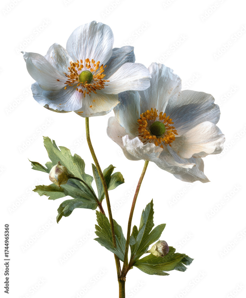 Obraz premium Delicate white flowers blooming nature garden floral bright isolated on transparent background