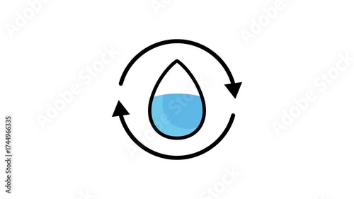 Refill icon animation. Animated icon related to zero waste. Suitable for user interface, provide visual feedback and more. Looping animation style. alpha channel, transparent background