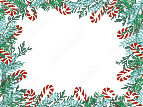 Christmas Candy Cane Border Vector Illustration