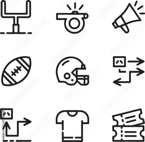 American football icons: score, gear, and fan essentials