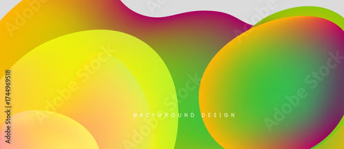 Abstract fluid shapes blend vibrant colors. Gradient transitions create dynamic, modern background design. Smooth curves suggest movement, energy.
