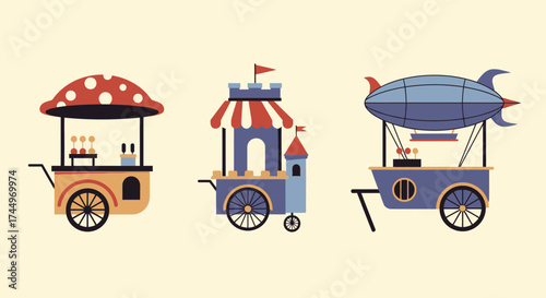 Whimsical Food Carts Collection.