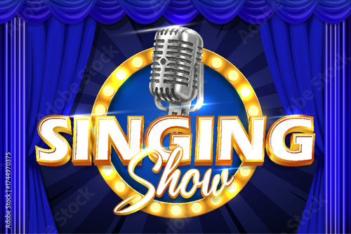 singing great show logo text typography editable text effect font style template design