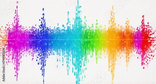 Vibrant rainbow sound wave visualizer representing music and audio spectrum