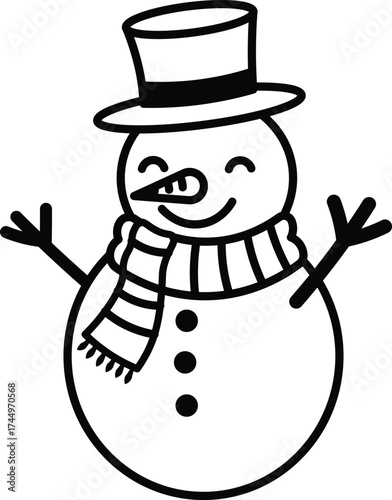 cartoon snowman vector illustration	