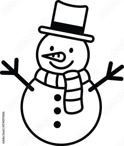 cartoon snowman vector illustration	