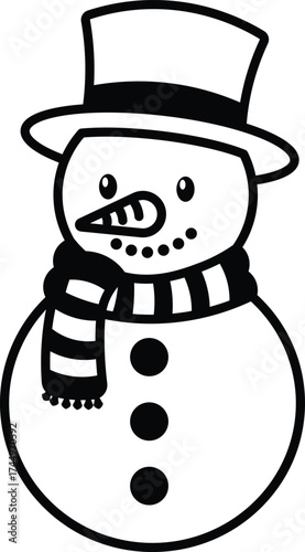 cartoon snowman vector illustration	