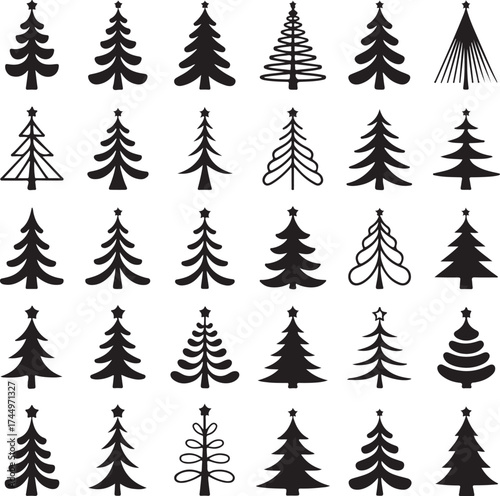 Christmas tree icon set