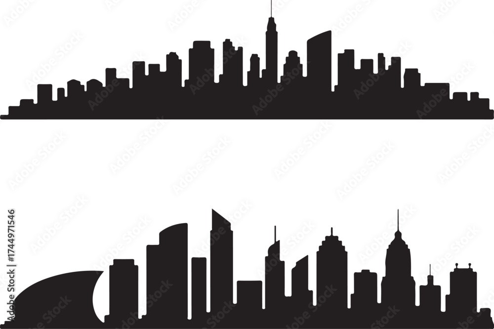 Fototapeta premium Modern city skylines iconic urban silhouettes create impact