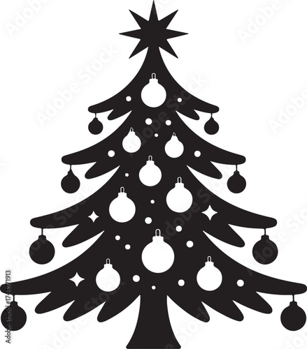 Christmas tree silhouette vector, christmas tree Vector