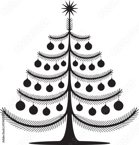 Christmas tree silhouette vector, christmas tree Vector