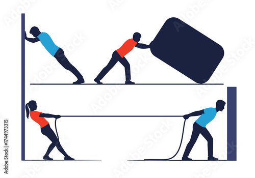 Understanding the fundamental principles of force and motion through visual examples.