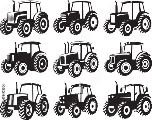 Diverse tractor collection for agriculture and industry