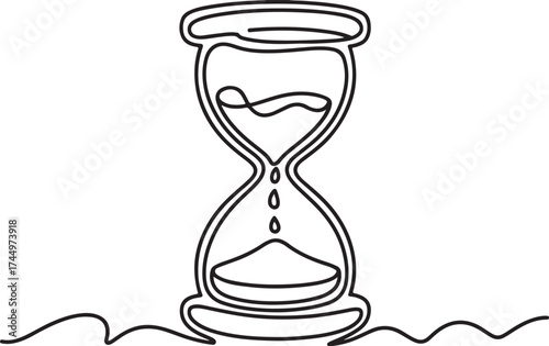 Hourglass Sand Time Flowing Timing Countdown Measuring Clock Line Art