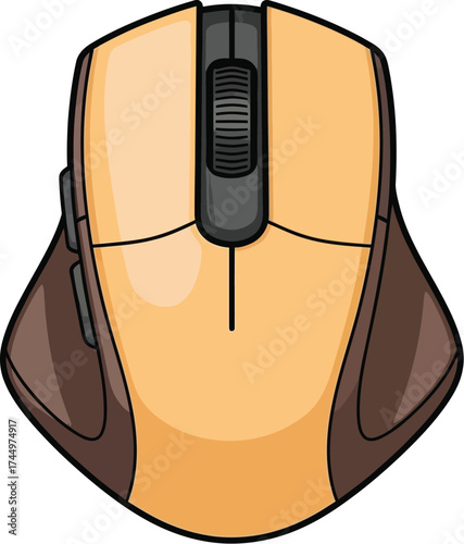 Computer mouse wireless ergonomic gaming mouse pc mouse illustration
