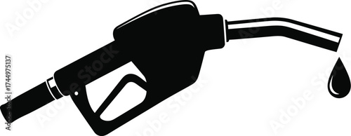 Gas pump nozzle vector illustration fuel gasoline energy design