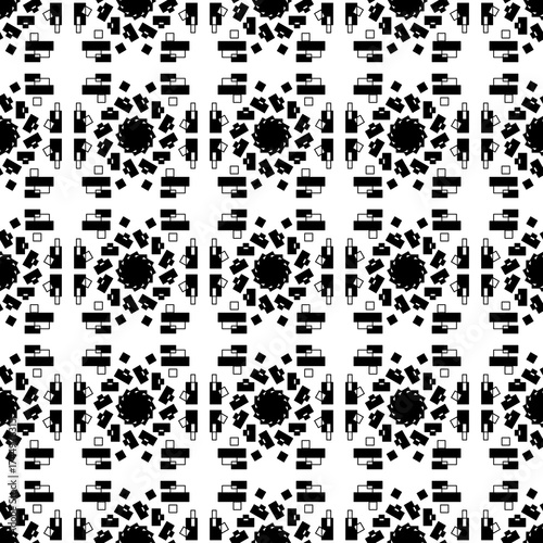 Black and white geometric seamless pattern.