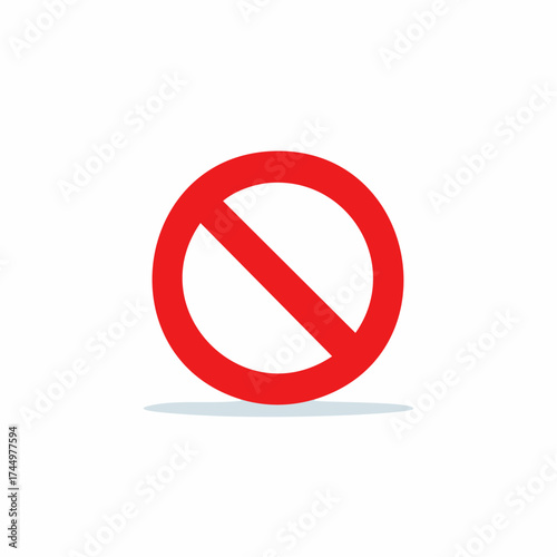 Red prohibition sign with diagonal line representing ban or restriction symbol