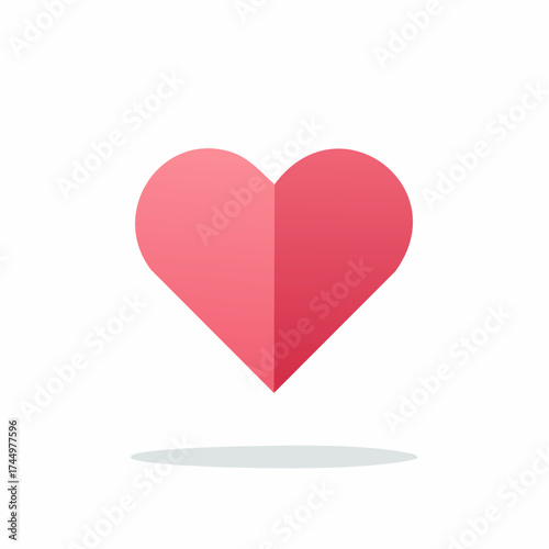 Floating Red Heart Symbol Vector Graphic Minimalist Style Love and Romance Icon