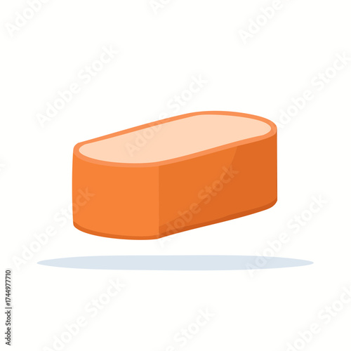 Sliced Loaf of Bread or Cake Isolated on White Background in Vector Style