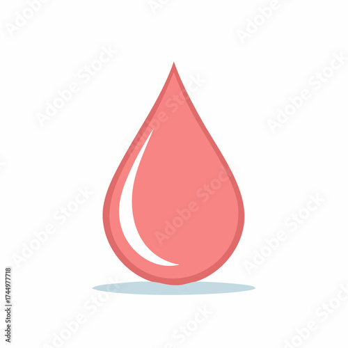 Pink blood drop icon illustration for medical healthcare and donation concepts