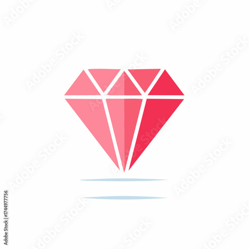 Vibrant pink gemstone illustration symbolizing value treasure and premium quality with a modern minimalist aesthetic