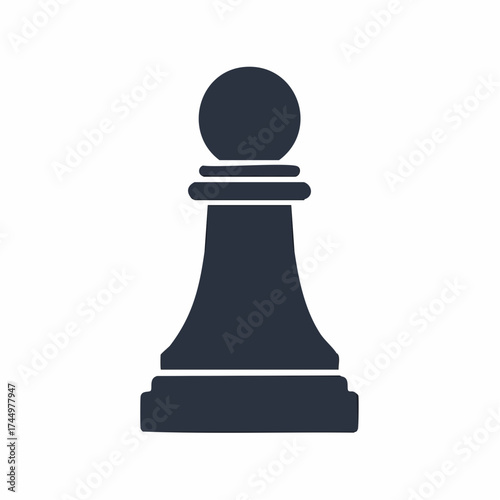 Black silhouette of a chess pawn piece icon representing strategy and game board challenge