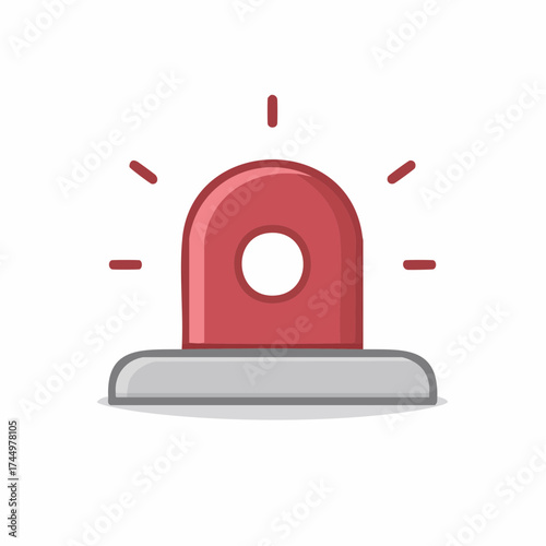 Vector illustration of emergency siren symbol isolated on white background.