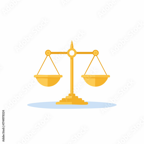 Golden Scales of Justice Balanced Symbol