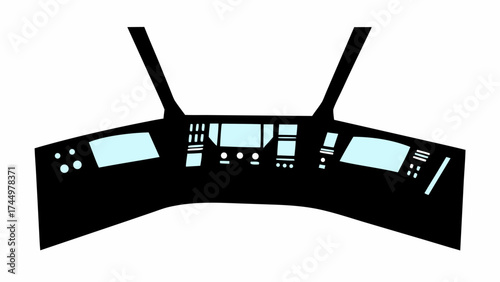 Dramatic cockpit illustration evokes aviation adventure and futuristic flight simulation possibilities for games and designs