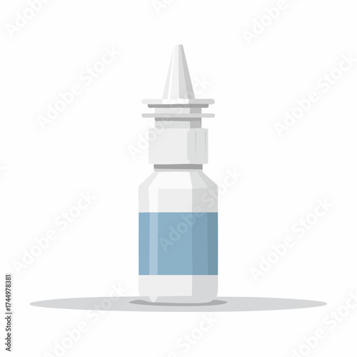 Nasal Spray Bottle for Colds Allergies or Sinus Relief in Vector Illustration