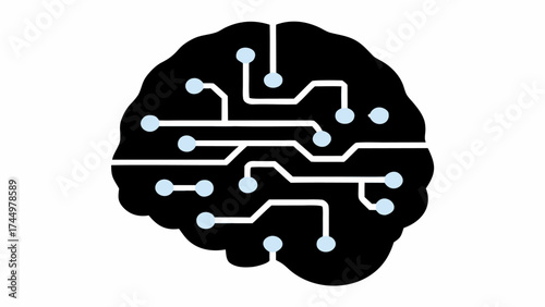 Artificial intelligence brain conceptual design, machine learning and future technology innovation concept