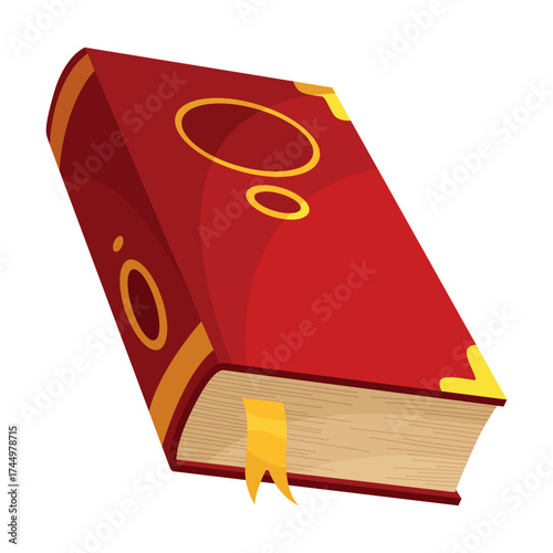 Old closed book. Wisdom or education concept. Vintage library design element. Ancient writing stationery symbol for poetry work or education