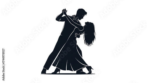 Romantic Couple Silhouette Vector Illustration – Love, Relationship, and Affection Concept